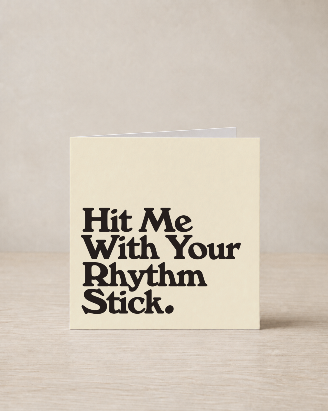 Hit Me With Your Rhythm Stick greeting card, From the 80s With Love