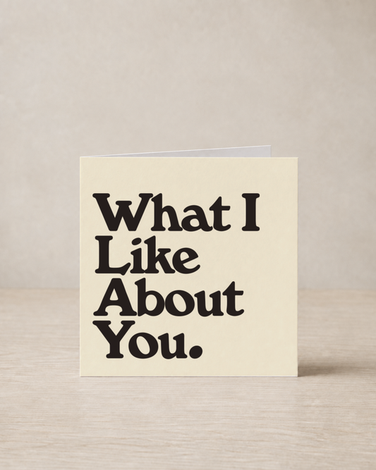 What I Like About You greeting card, From the 80s With Love